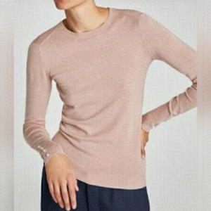 Zara Women's Pink Crew Neck Sweater